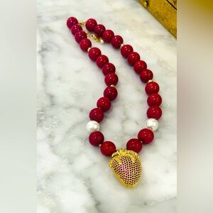 Strawberry 🍓 Jade Necklace